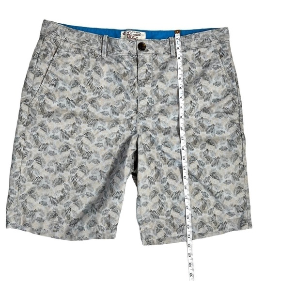 Penguin Men’s Grey Leaf Palm Frond Patterned Lightweight Hybrid Shorts Size 36 - Picture 12 of 16